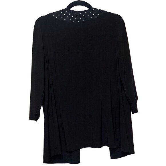 Perceptions New York Open-Front Black Blouse Polyester Blend Women Size 14-READ - Picture 4 of 16